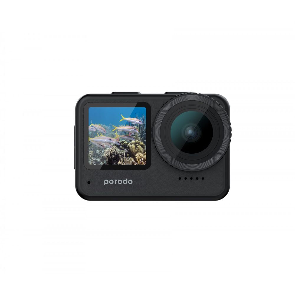 Porodo Lifestyle Fully Waterproof UHD Action Camera Dual Display With Video Stabilisation