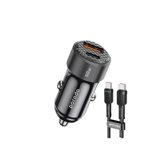 PORODO 50W DUAL PORT CAR CHARGER