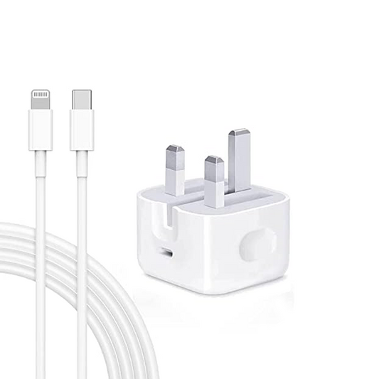 APPLE 20W POWER ADEPTER  USB-C TO LIGHTNING CABLE