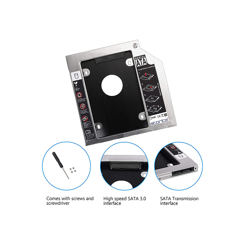 9.5MM SECOND HARD DRIVE 2ND HDD SSD SATA CADDY ADAPTER