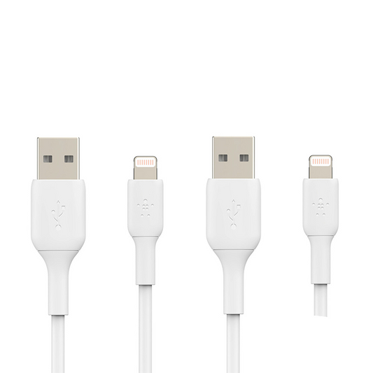 Belkin USB-A to Lightning MFI Cable 2-Pack (white) - 1m