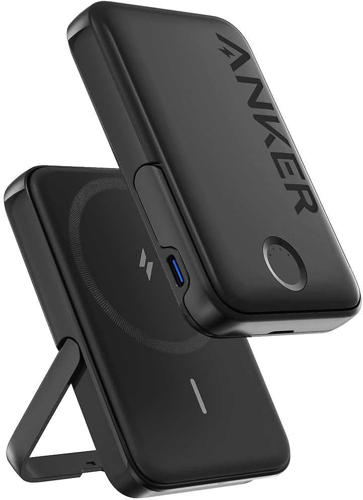 Anker Magnetic And Slim With Foldable Stand Power Bank 5000mAh 7.5W (Black)