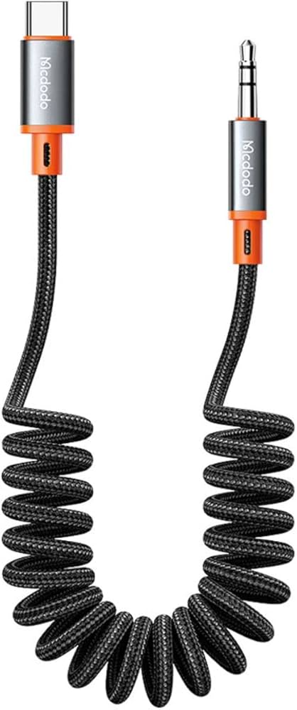 Mcdodo Audio Coiled Cable Aux TO Typ-C Digital 1.8M - Black