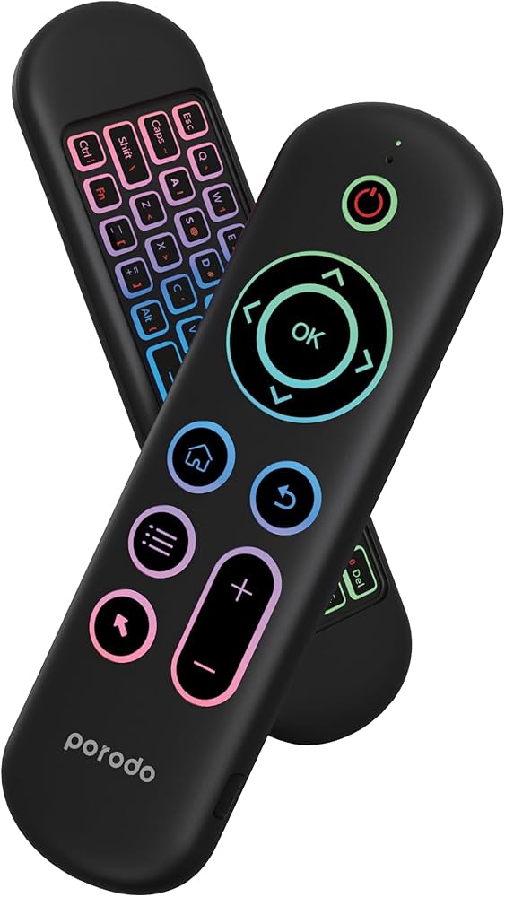 Porodo Air Mouse Remote Mini Keyboard RGB