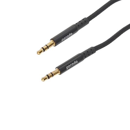 PORODO AUDIO CABLE BRAIDED METALLIC 1.2m AUX TO AUX