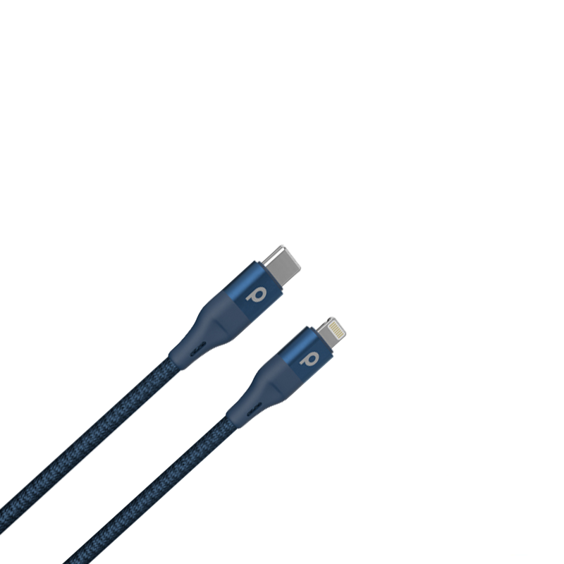 Porodo Aluminum PD Braided USB-C to Lightning Cable (0.25m)