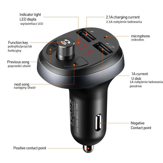 Mcdodo Bluetooth FM Transmitter Car Charger