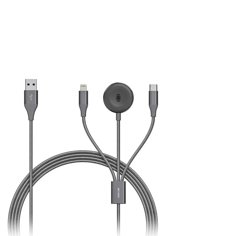 Green Lion 3 in 1 Charging Cable 1.2M 2.4A (Lightning/iWatch Charger/Type-C)