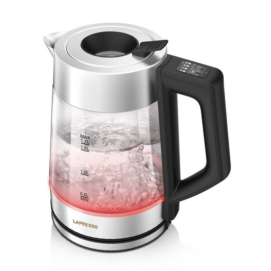 lepresso multi-temperature illuminated glass kettle