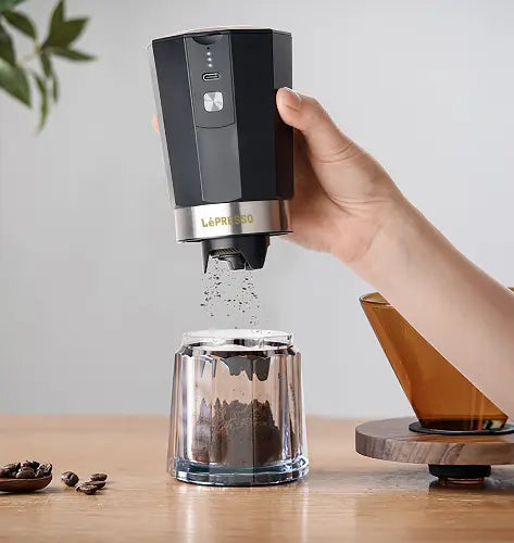 lepresso cordless electric conical burr grinder